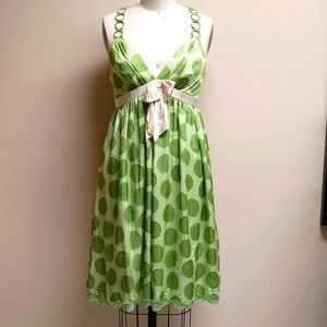 Mikael Aghal Silk Party Dress w Circle Detail